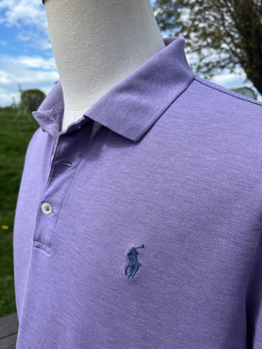 -Polo Ralph Lauren Lavender Polo Shirt Short Sleeve Men's Size Medium - Picture 8 of 14